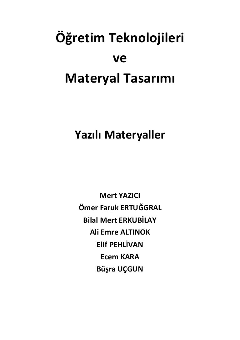 Materyal kaynakları Materyal kaynakları